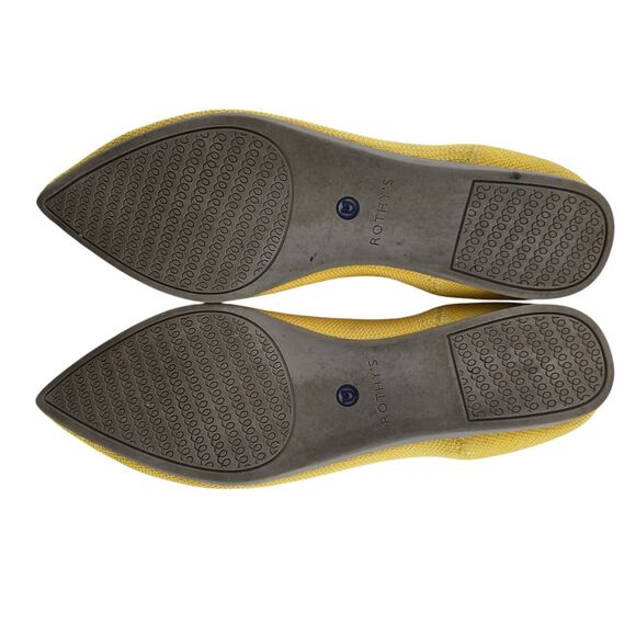 Rothy's The Point Ballet Flats Womens 8.5 Sunshine Yellow Pointed Toe Washable - Picture 8 of 11